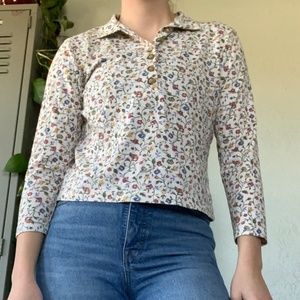vintage floral henley